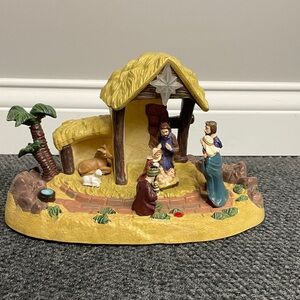 Gemmy Narrated Nativity Scene Manger Light Up Christmas Story Vintage 2002